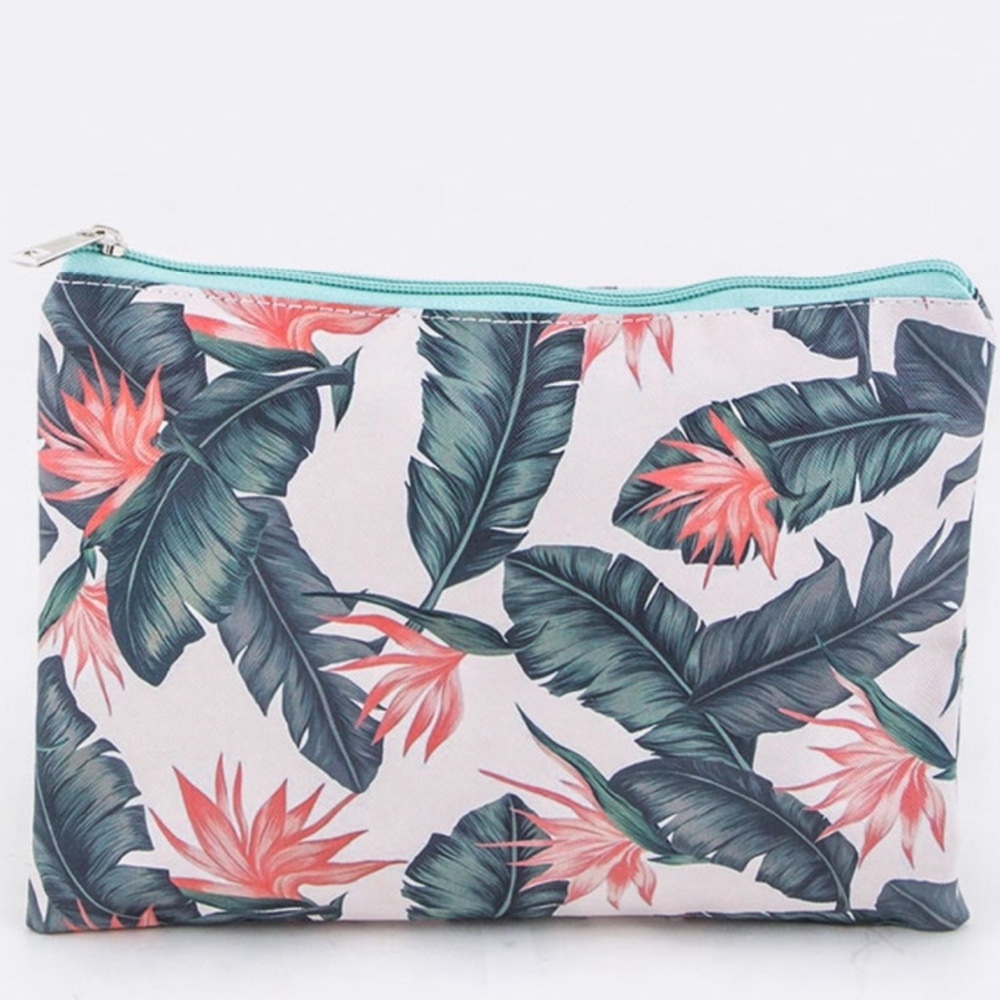 Bird of Paradise Print Canvas Clutch NEW